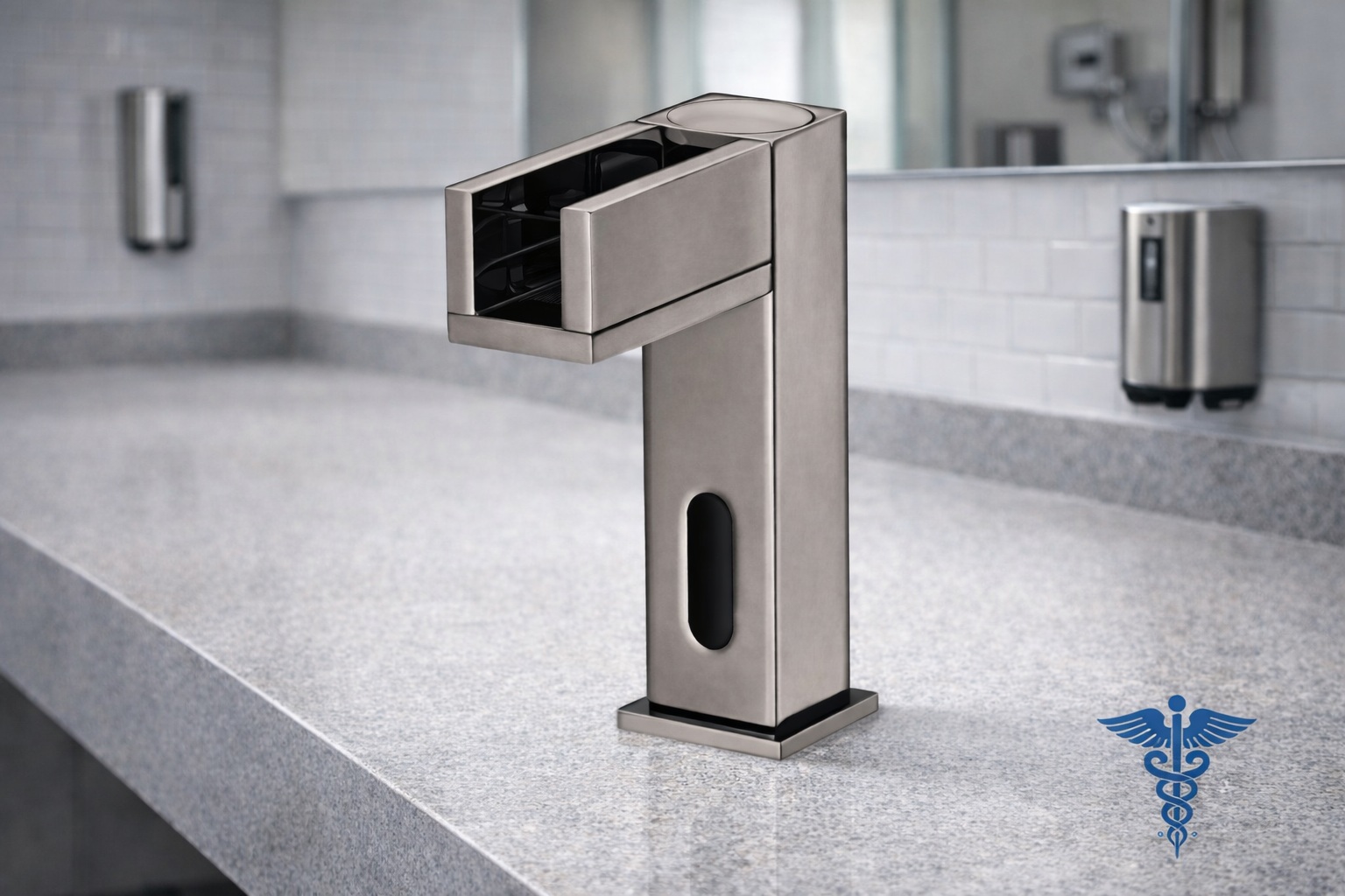 BathSelect brushed nickel touchless faucet model BS-BAO87B